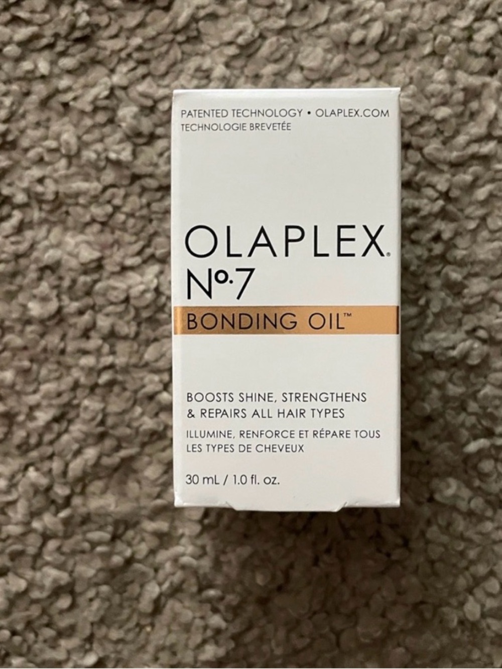 OLAPLEX No.7 Bonding Oil – White & Gold Accent Packaging